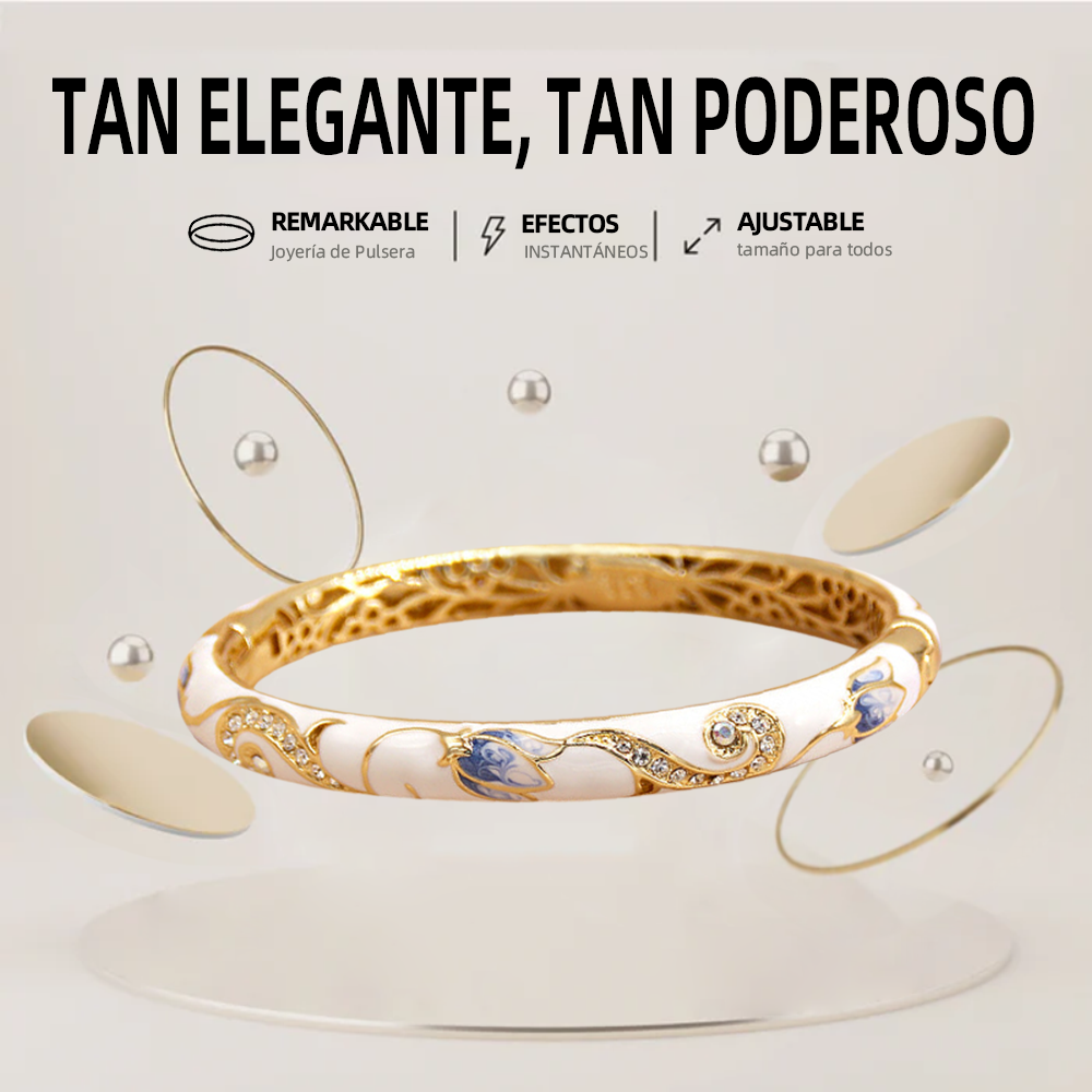 CZTICLE™ Cloisonné esmaltado linfático terapia magnética pulsera de oro 🔥 terapia linfática magnética  💥