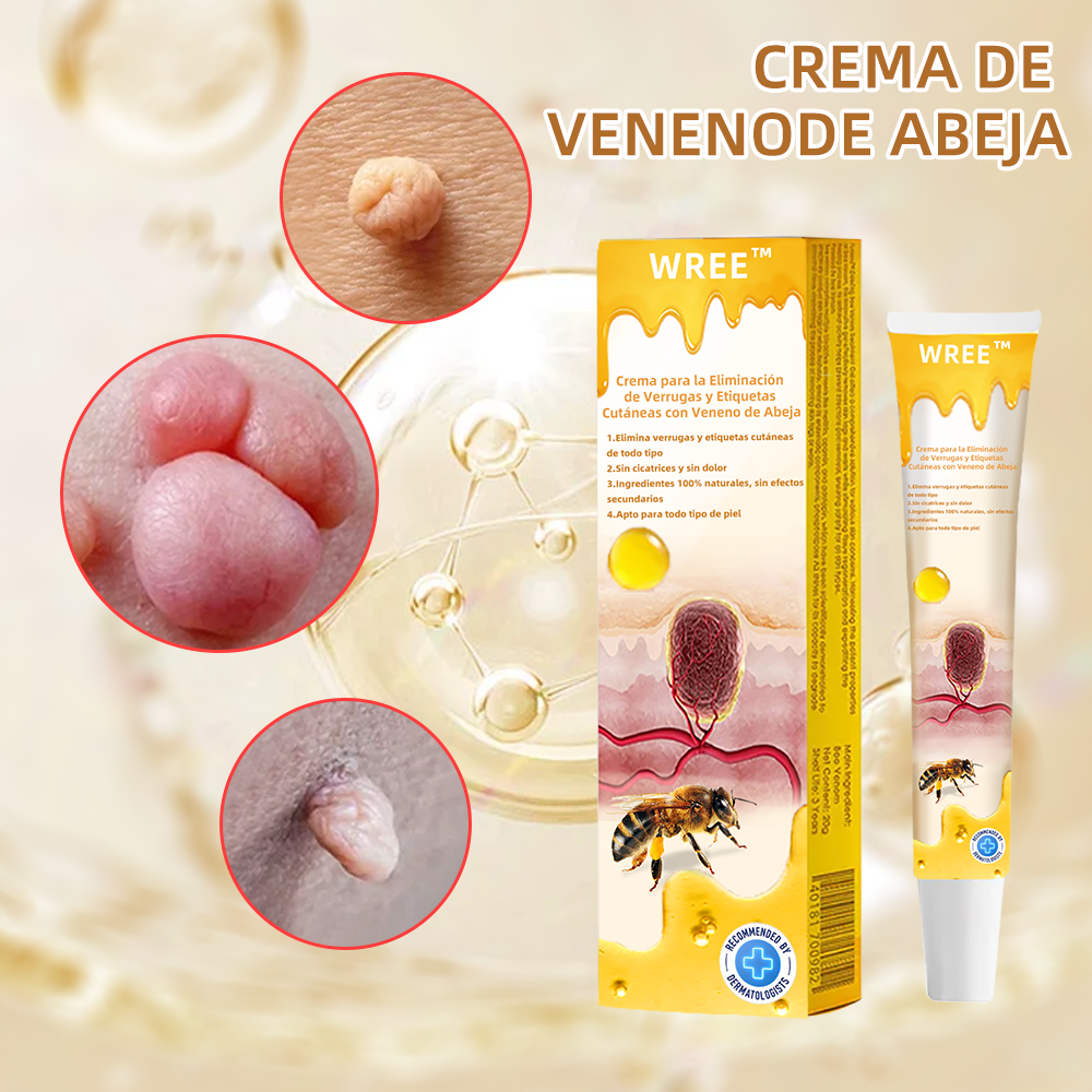 WREE™ Crema para la eliminación de verrugas y etiquetas con veneno de abeja (👨‍⚕Apta para todo tipo de piel)🐝 (🔥Último día de promoción 60% de descuento)🌷